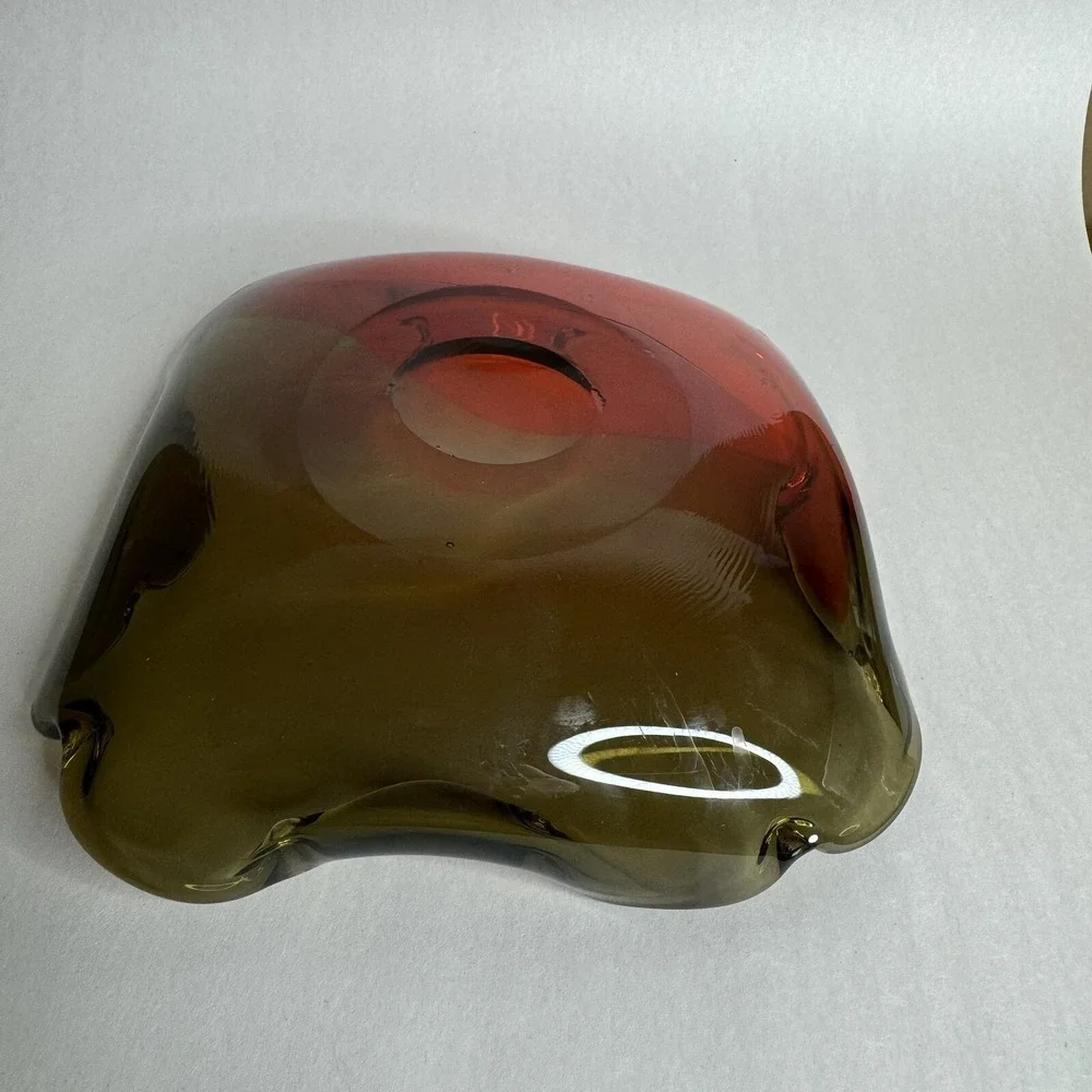 Vintage Art Glass Trinket Bowl 6.5